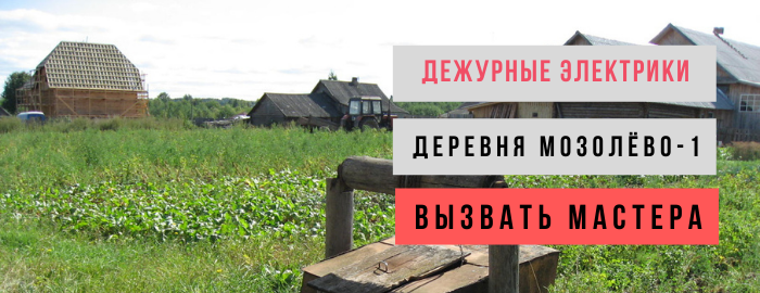 Дежурный электрик, аварийный вызов электрика в деревню Мозолёво-1